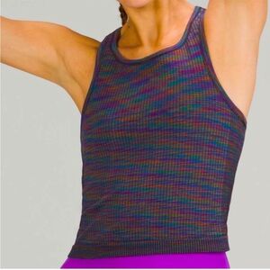 LULULEMON Ebb to Street Racerback Crop Tank Top - Rainbow Multi sz8